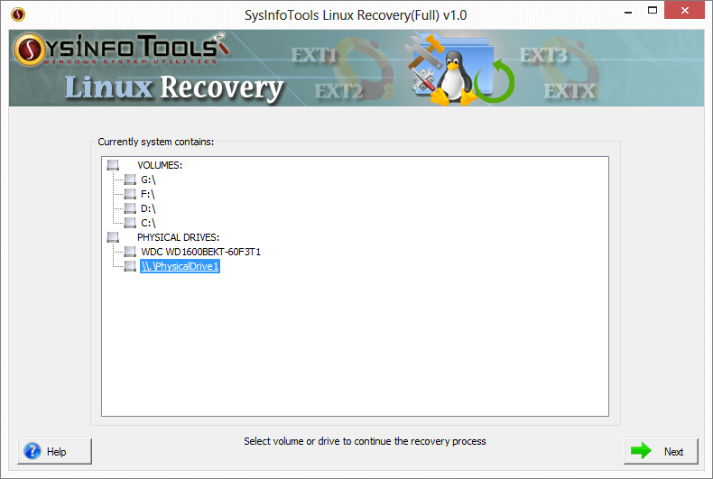Linux Data Recovery screenshot