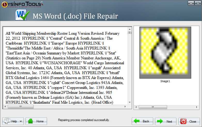 SysInfoTools MS Word Doc Files Repair screenshot