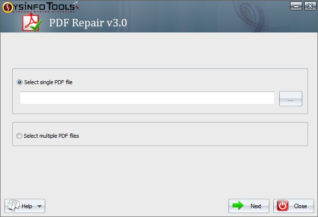 SysInfoTools PDF Repair screen shot
