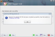 After the Saving process completed, the success message will display on your screen, click on 
                 the blue link to see recover PDF files.
