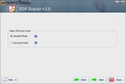 Select PDF file recovery mode and click Next button to continue the process.