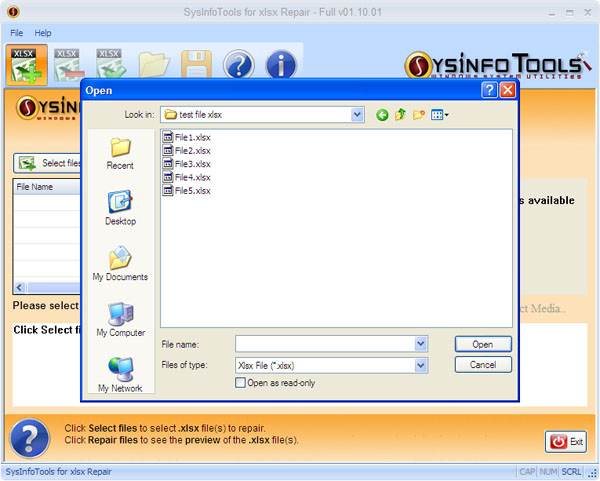 SysInfoTools MS Excel XLSX Recovery screenshot