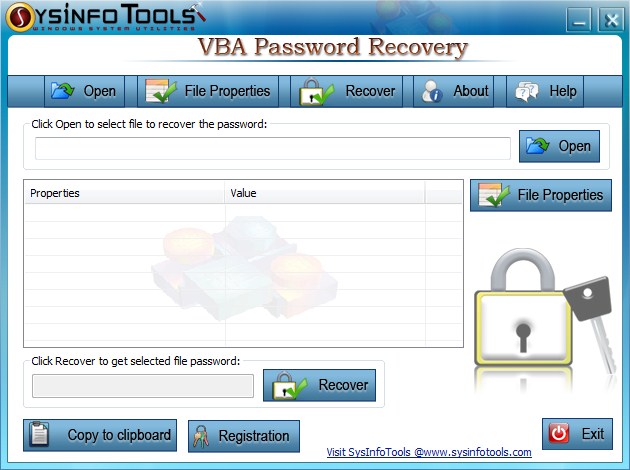 SysInfoTools VBA Password Recovery screen shot
