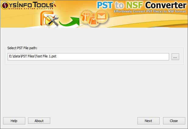 SysInfo PST to NSF Converter screenshot