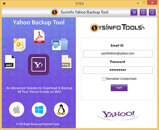 SysInfoTools Yahoo Backup Tool screenshot