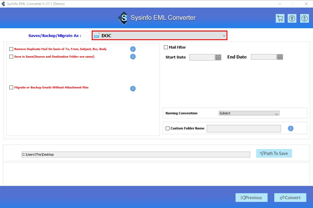 How to convert EML to Doc - Open EML File in MS Word