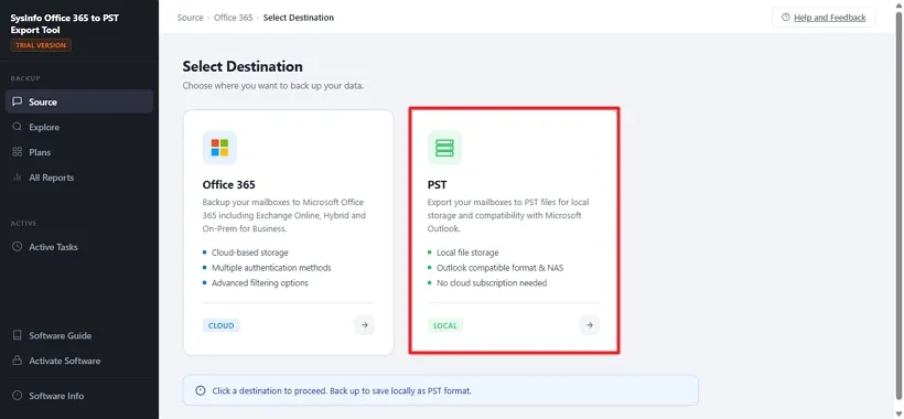 Choose PST as the Saving Format