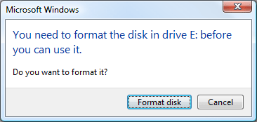 Format drive now