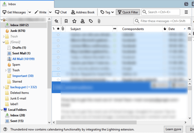 can mozilla thunderbird email reject working with gmail