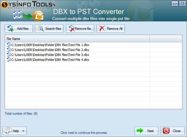 DBX to PST Converter Step 1
