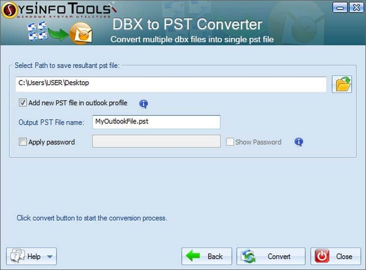 DBX to PST Converter Step 2