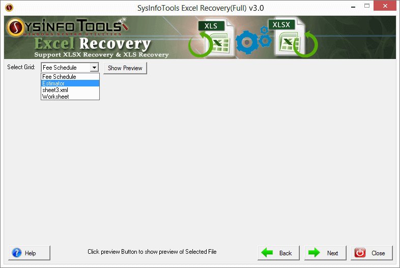 Excel Recovery Step 3