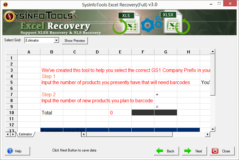 Excel Recovery Step 4