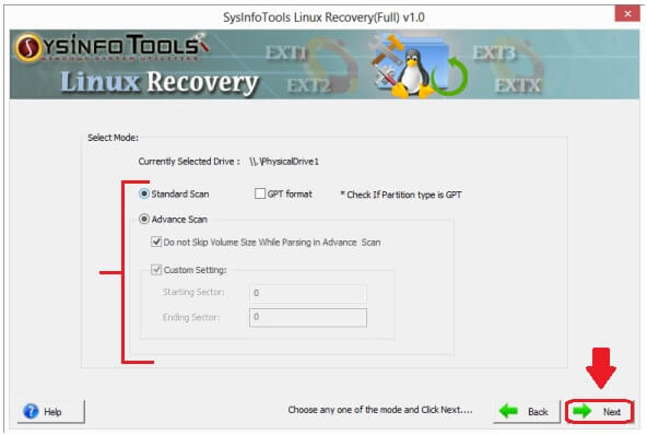 Linux Data Recovery step2