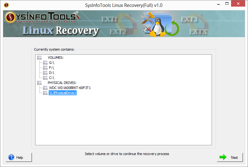 Linux Data Recovery Step 1