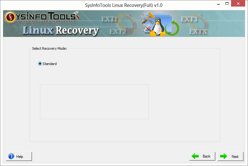 Now select Standard Recovery mode