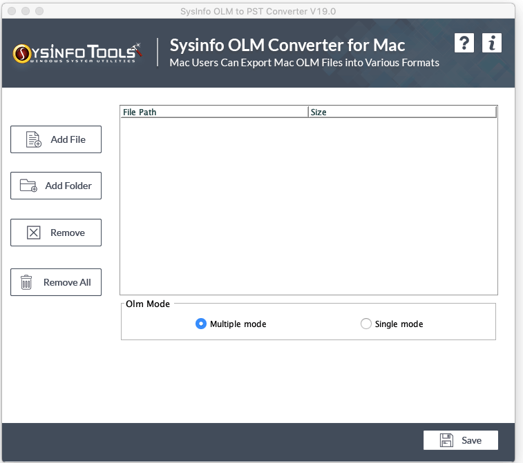 Mac OLM Converter Step 1