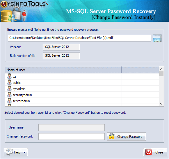 MS SQL Server Password Recovery Step 3