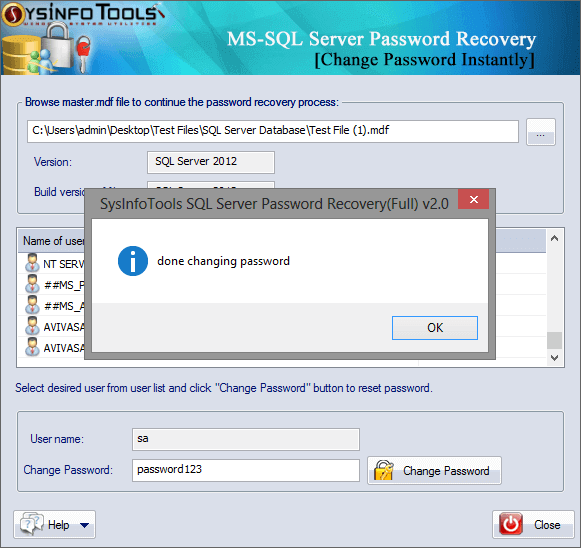 MS SQL Server Password Recovery Step 6