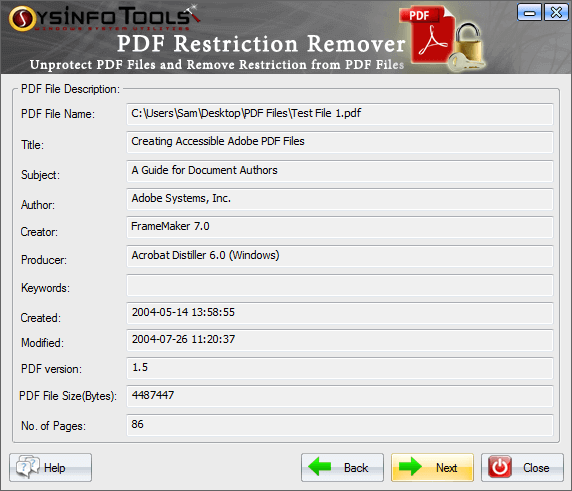PDF Restriction Remover Step 2