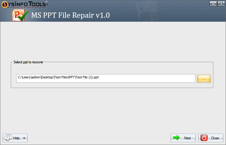 PPT File Repair Step 1