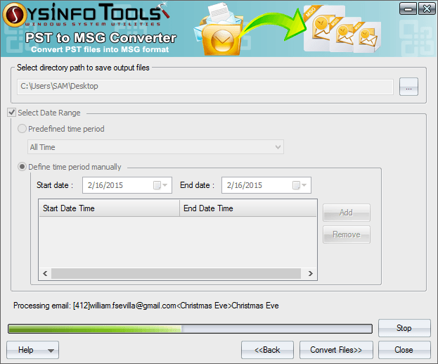 PST to MSG Converter Step 3