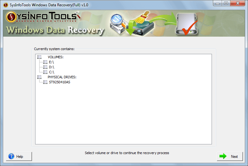 Windows Data Recovery Step 1